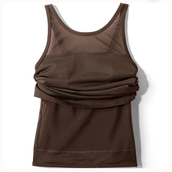 Women's Plus Size (Chlorine Resistant) Smoothing Control Mesh High Neck Tankini - Picture 5 of 7